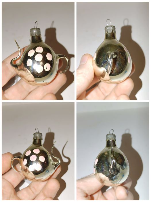 Ёлочная игрушка чайник СССР старая винтажная