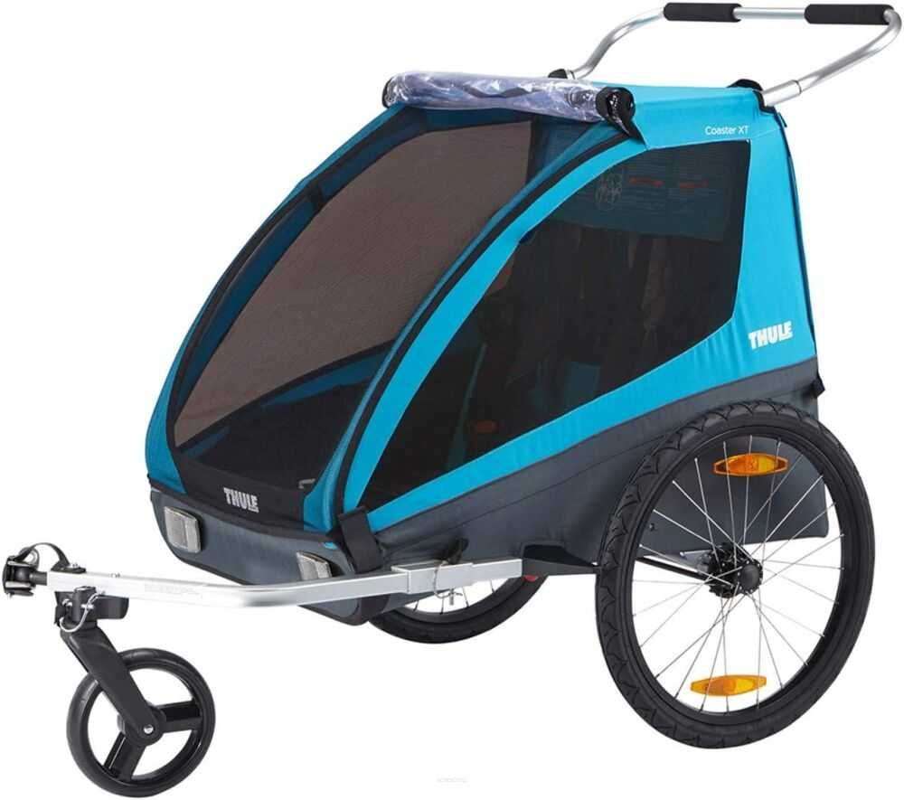 NOWA Przyczepka rowerowa THULE Coaster XT 2-dzieci niebieska