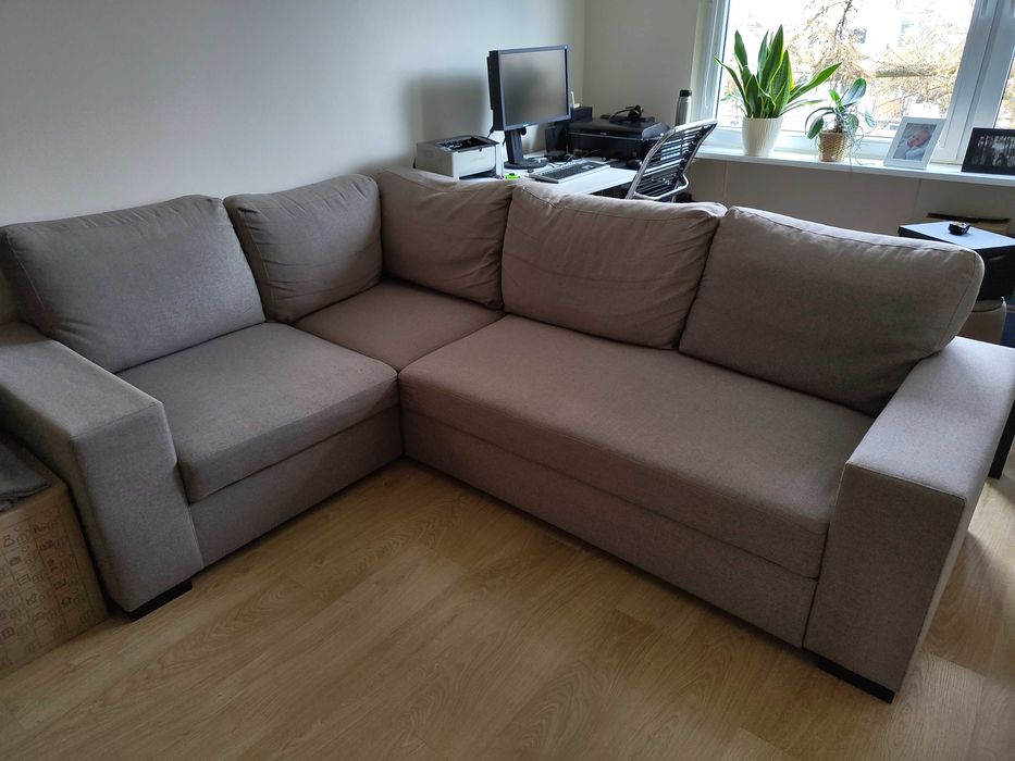 Kanapa narożna, narożnik VOX, sofa rozkładana, z pojemnikiem, stan BDB