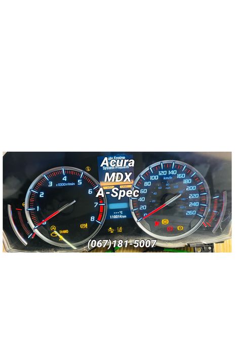 Оригинальные километровые шкалы циферблаты Acura MDX RDX A-Spec