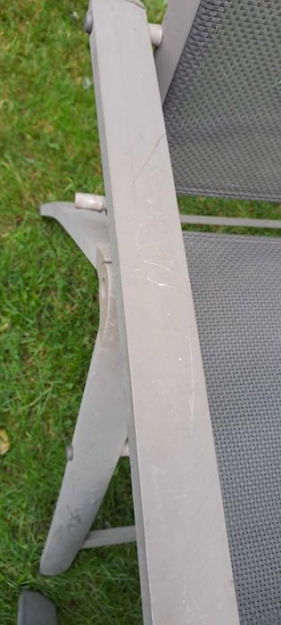 Stół ogrodowy z 4 krzesłami-leżakami szkło hartowane