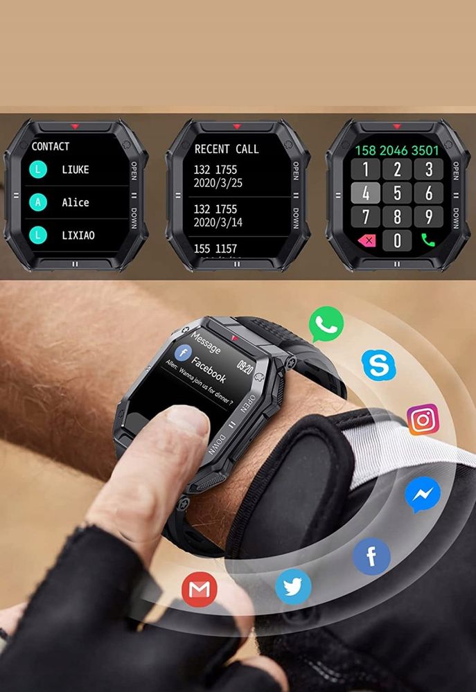 Super smartwatch militarny