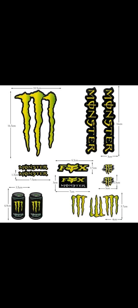 Стикер пак Monster Energy наклейки на мотоцикл