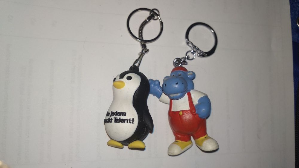 детская игрушка фигурка пингвин бегемот брелок германия клеймо набор