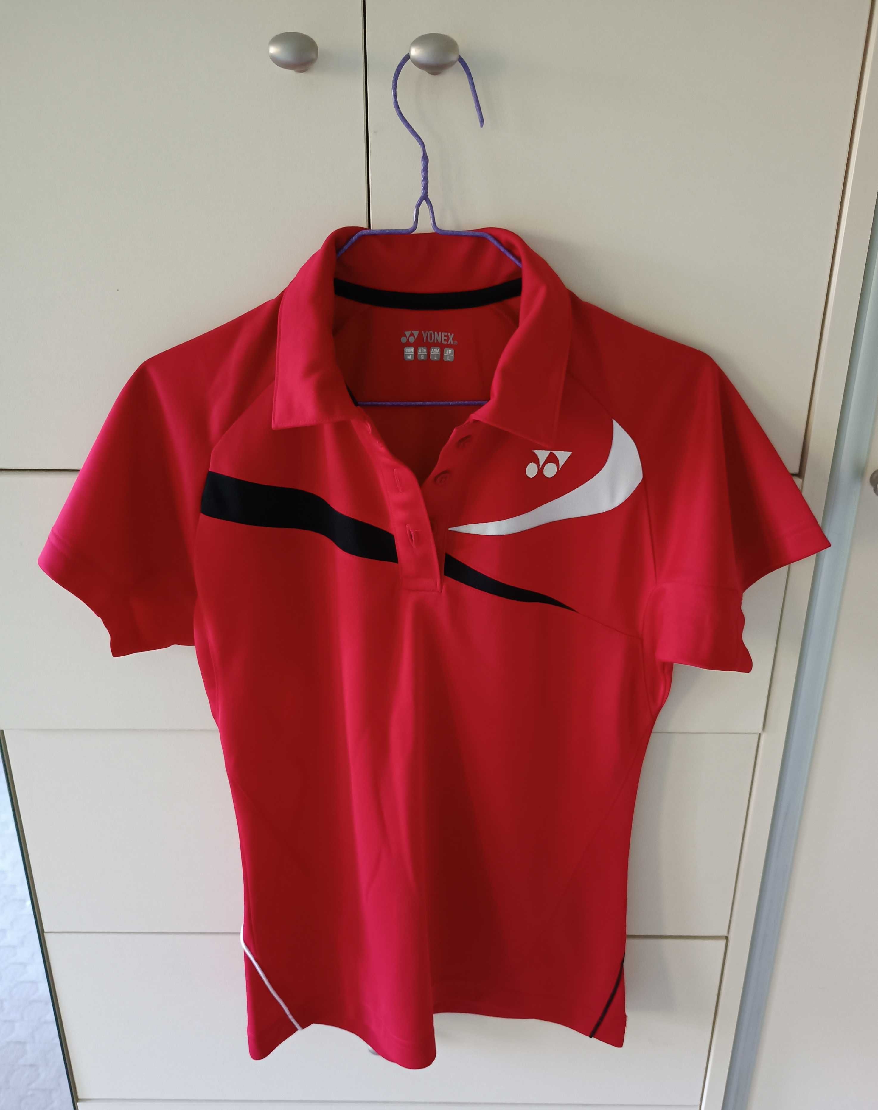 Koszulka polo z krótkim rękawem T-shirt Yonex Team czerwona bluzka S M
