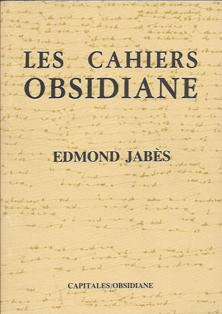 Edmond Jabès - Les cahiers obsidiane_AA.VV._Obsidiane