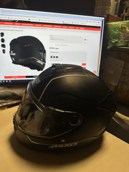 Мотошолом Axxis Hawk SV A1 Black Matt