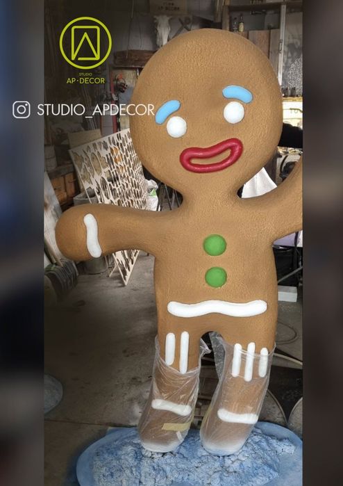 Пряники чоловічок. Декорація велике печиво. Новорічні декорації.
