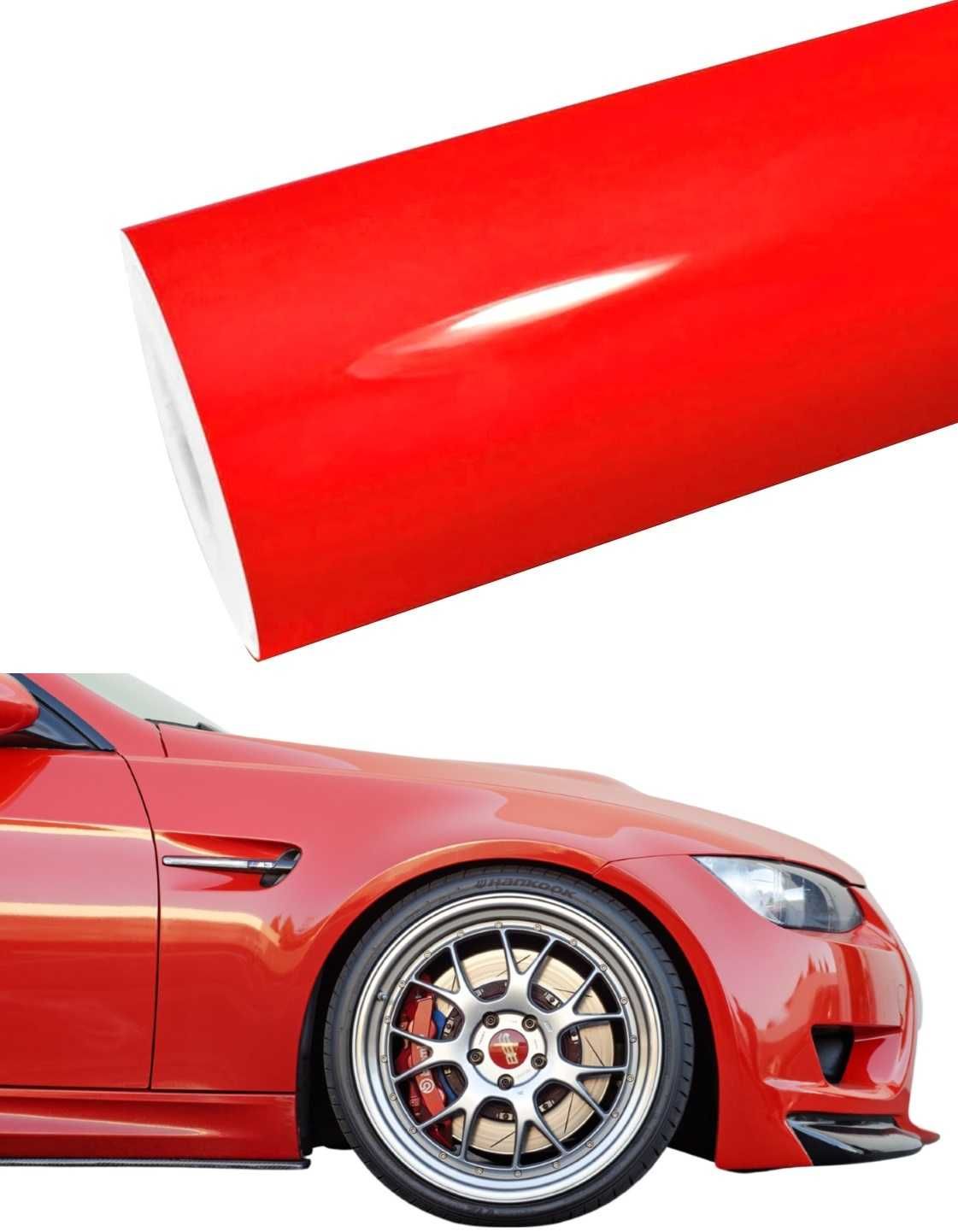 Folia połysk czerwony czerwona połyskowa 30m x 152cm samochodowa