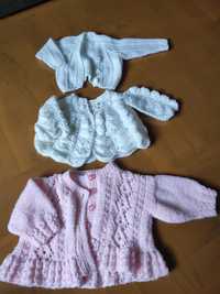 Zestaw 3 ślicznych sweterków dla dziewczynki 68 jak nowe