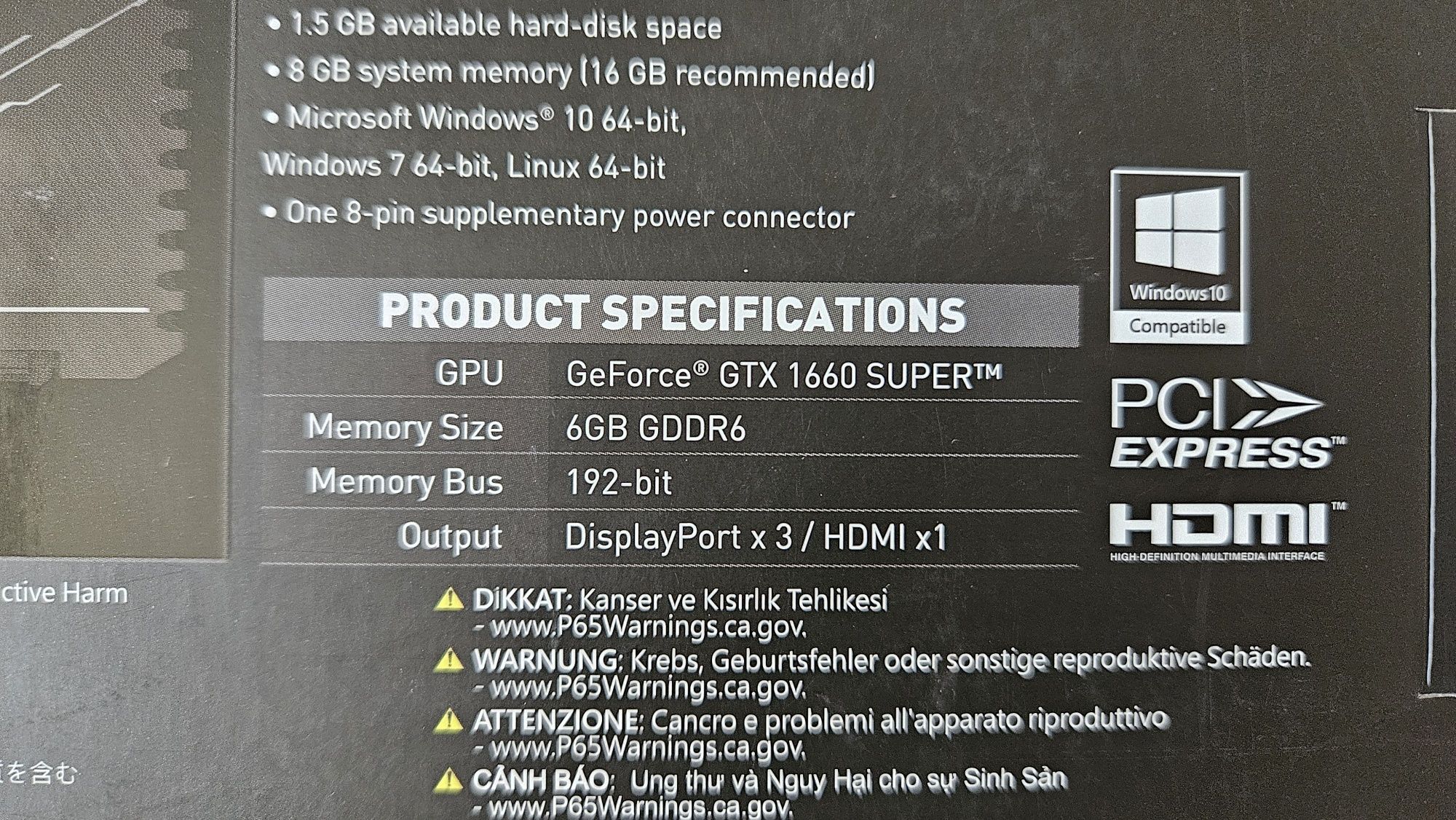 Geforce GTX 1660 super 6 GB firmy MSI