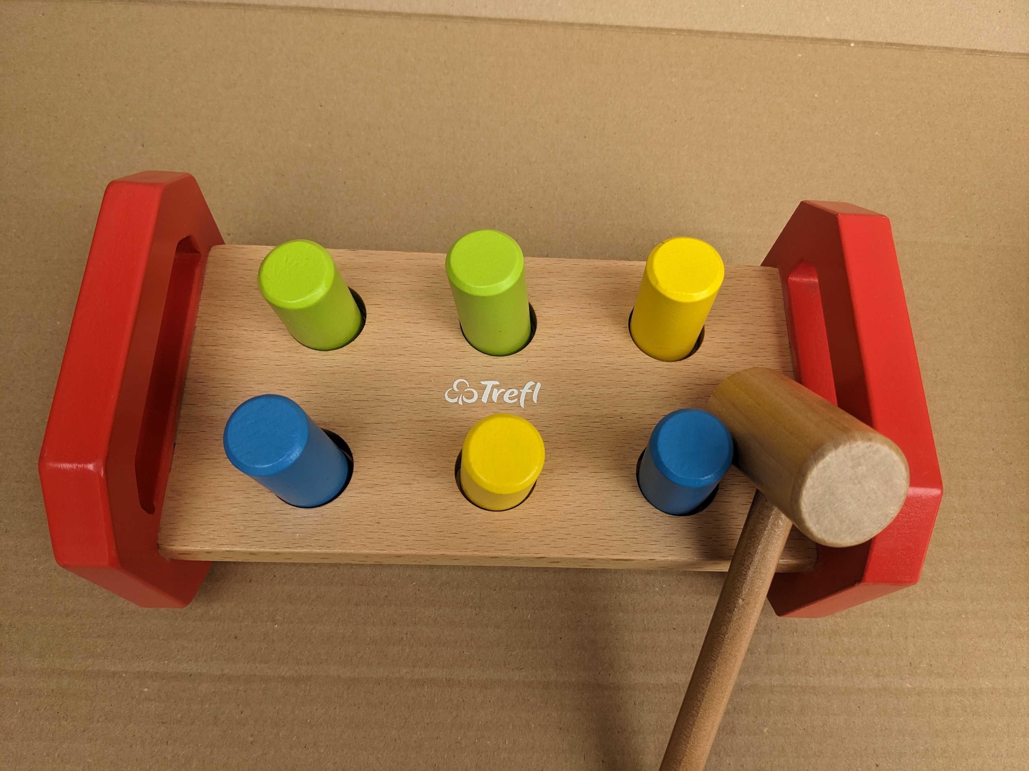 Drewniane zabawki edukacyjne Ikea trefl sorter przebijanka pętla wieża