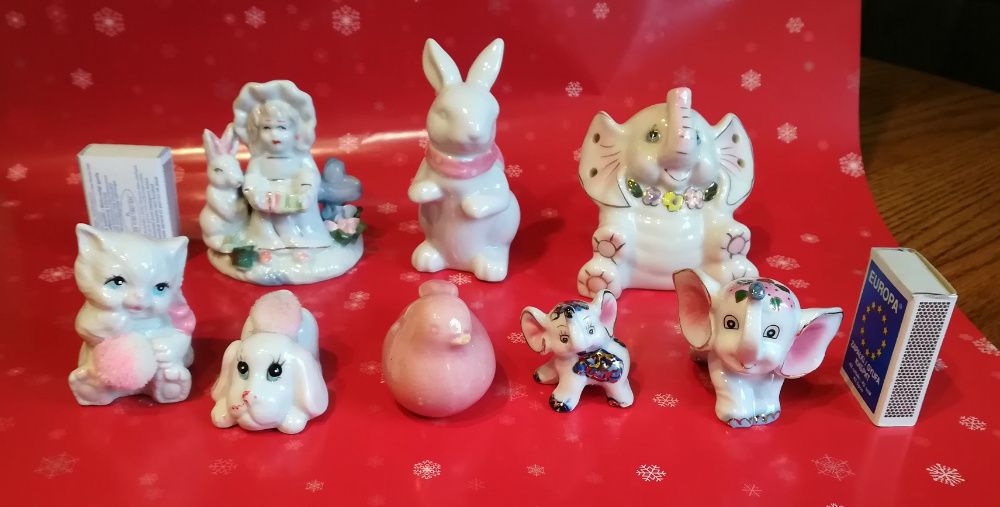 Figurki porcelana ozdoby 8 szt.