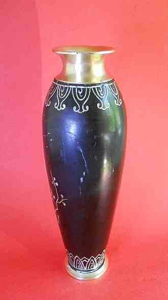 Старинная Китайская тяжелая латунная ваза