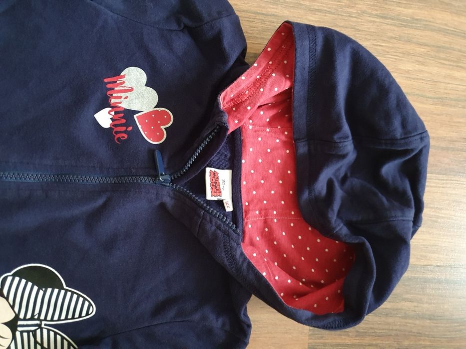 Bluza z kapturem Disney Minnie Mouse granatowa 122 rozpinana