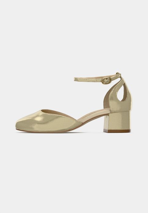 Anna Field 37 Buty Damskie Złote Czółenka Skórzane Wide Fit T697
