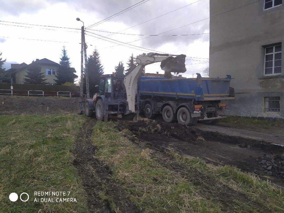 Usługi Wynajem Koparki Urwardzanie Dróg Wywrotki Wyburzenia Wykopy