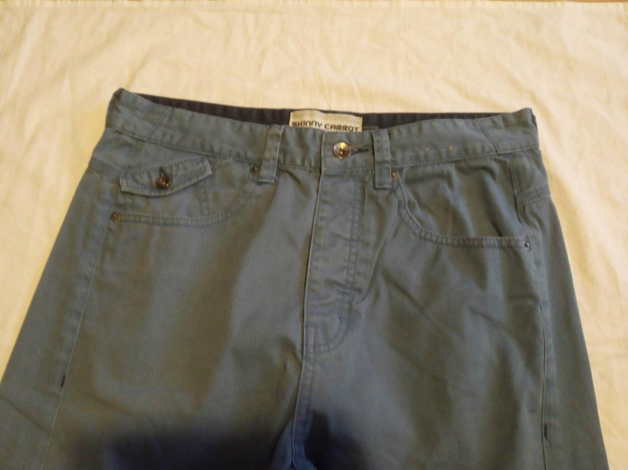 Spodnie materiałowe bawełniane typu skiny - L 32, M/L - "Topman".