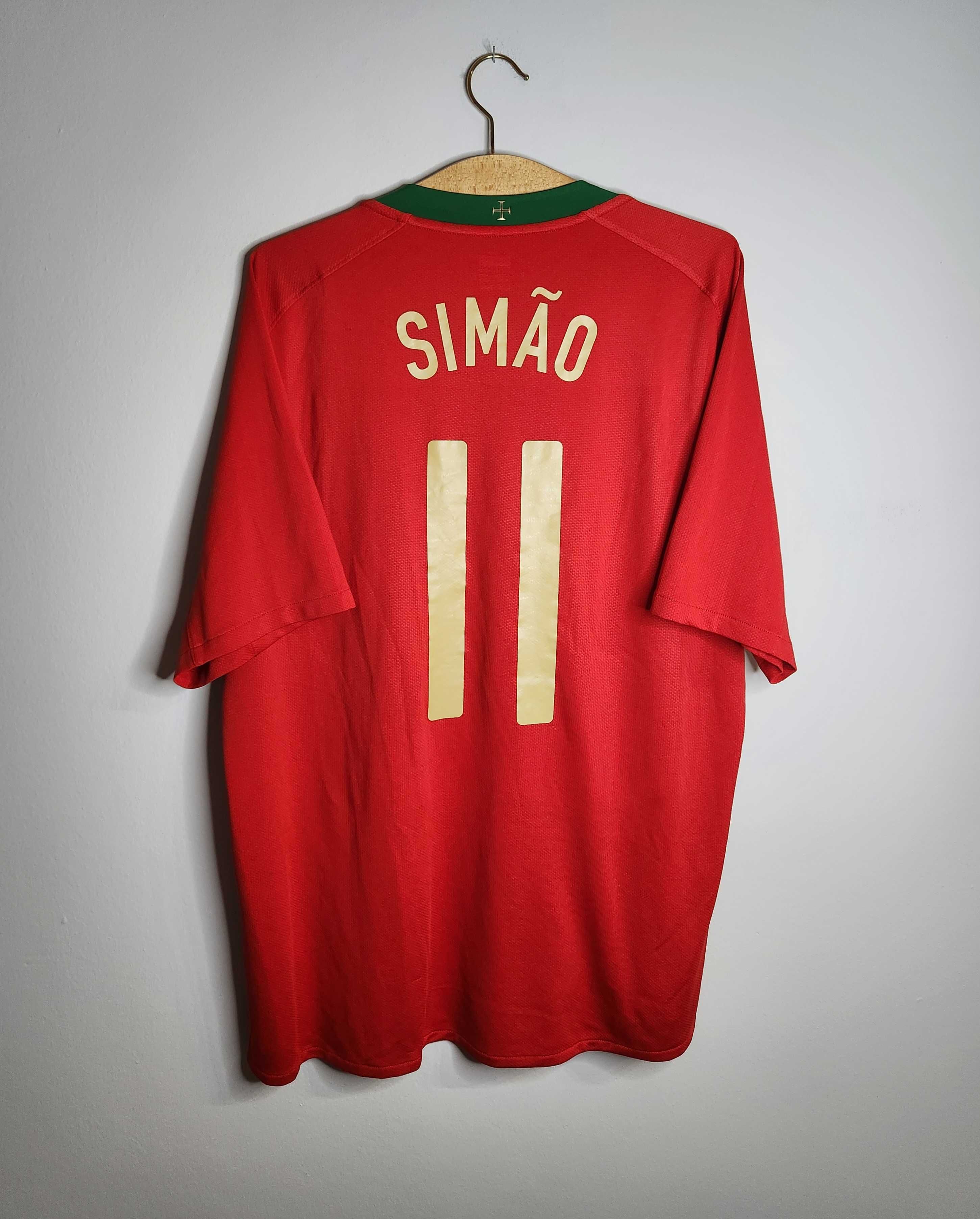 Portugalia 2008 Koszulka Piłkarska Domowa Nike #11 Simao Sportowa L