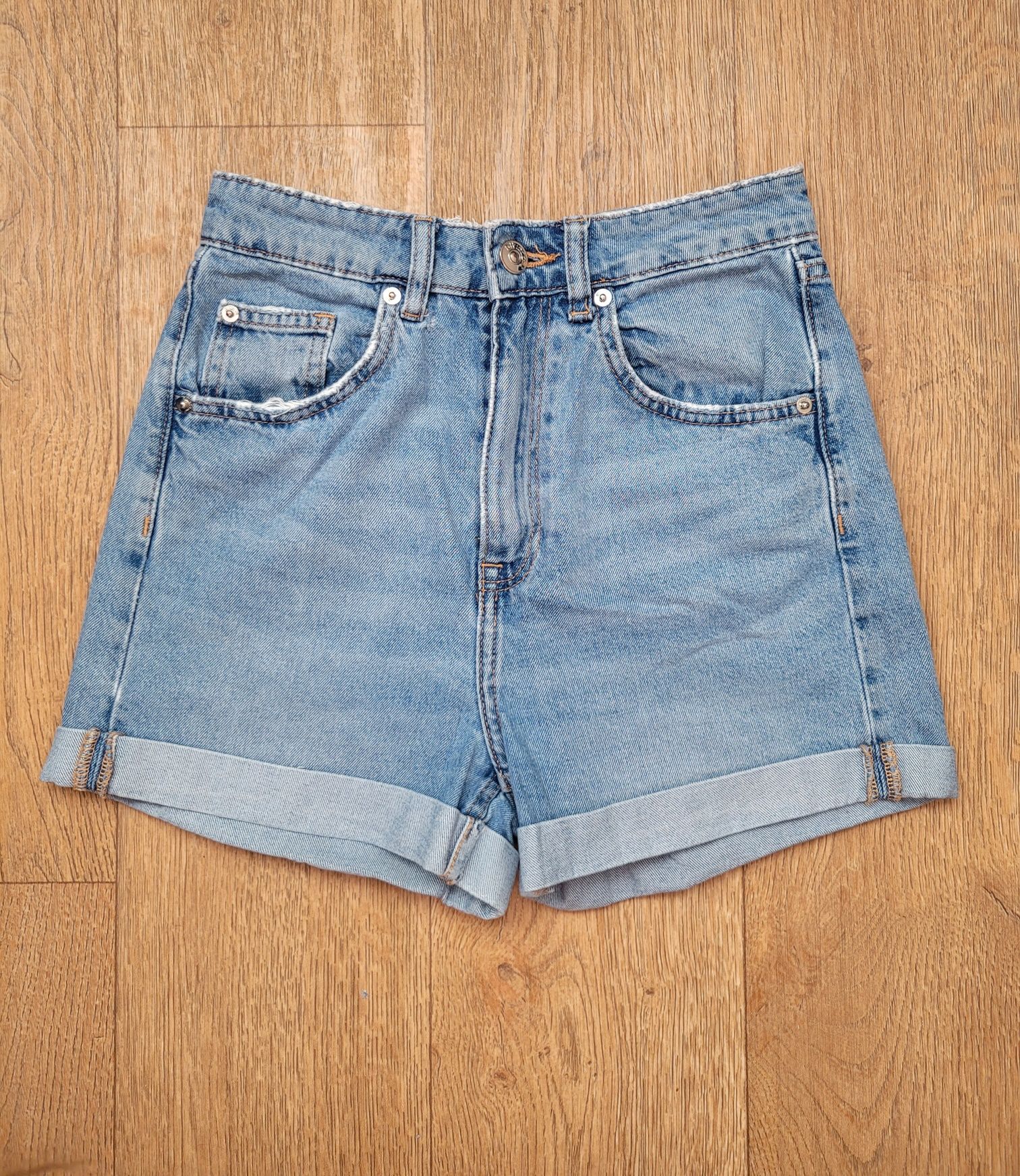 Jeansowe szorty H&M z wysokim stanem | XXS