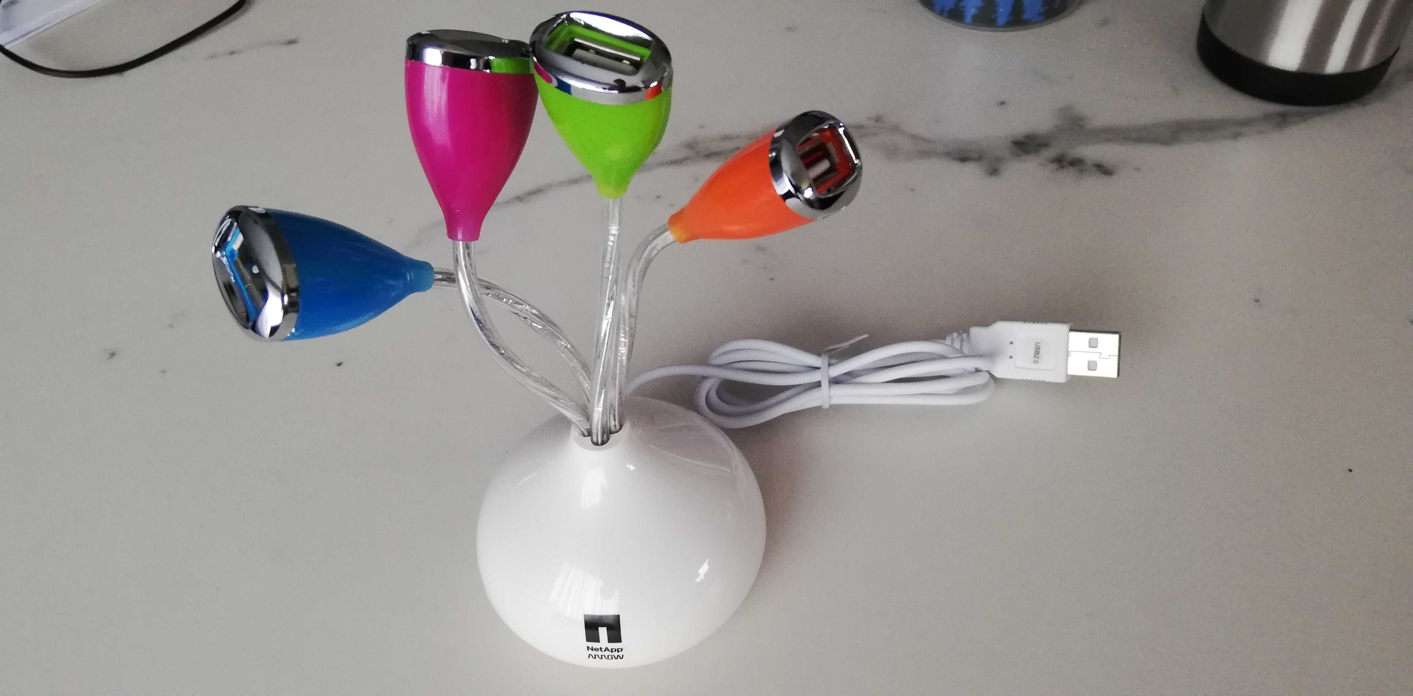 Rozdzielacz HUB USB 1x4 porty biurkowy kolorowy
