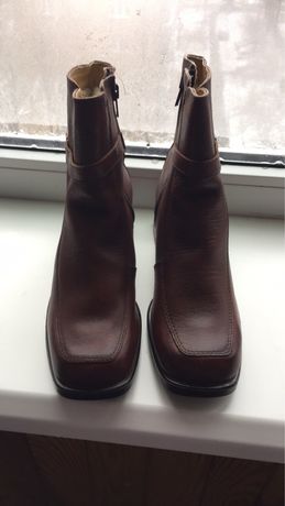 Кожаные зимние ботинки на меху зимові шкіряні чоботи