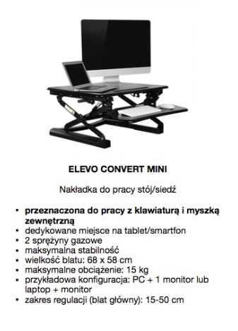 Nadkładka do biurka  Elovo Convert Mini