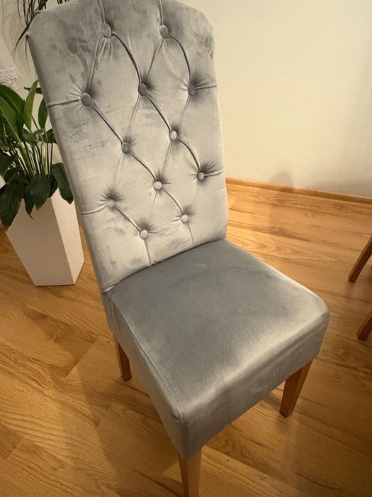 Krzesło tapicerowane szare 6 szt
