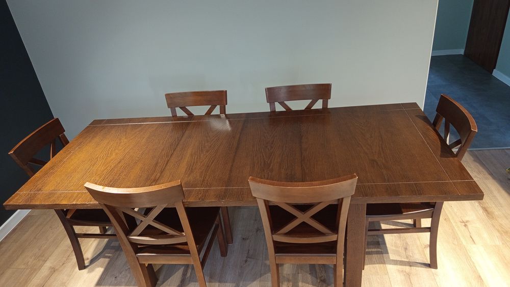 Stół drewniany + 6 krzeseł
