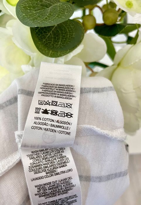 Biały krótki t-shirt typu Crop top Coca Cola w czarne paski Primark Xs