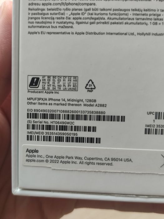 Apple iPhone 14 128gb Midnight