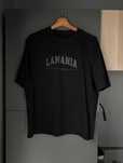 Czarny oversizowy t-shirt La Mania 34 XS