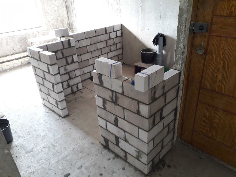 Кладка перегородок из кирпича, газоблока, шлакоблока