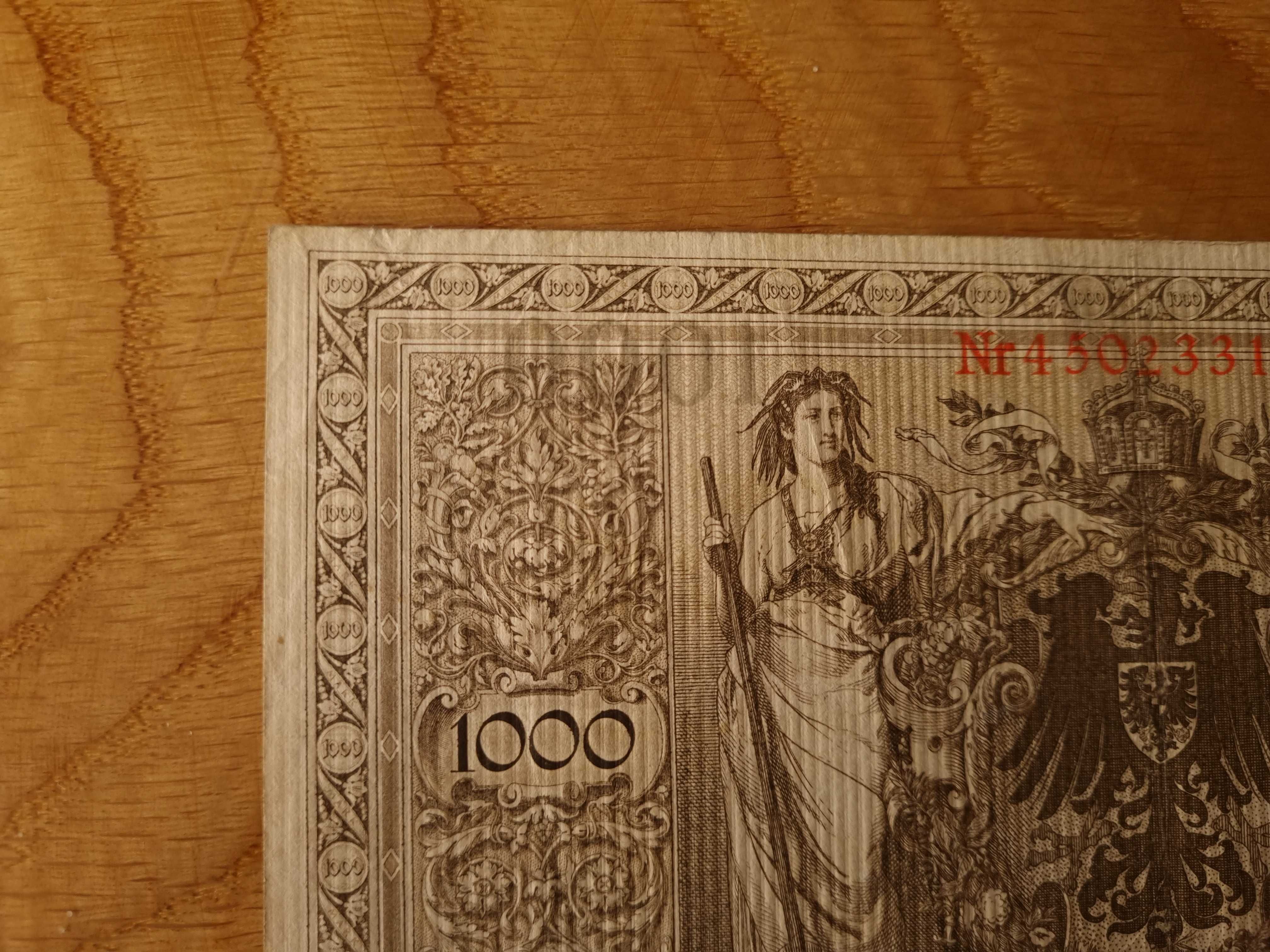 1000 Marek 1910 Nr seria G - bardzo ładny stan