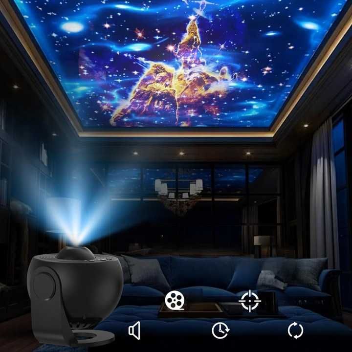 Projektor Gwiazd Planetarium Lampka Nocna LED USB 13 Projekcji 360