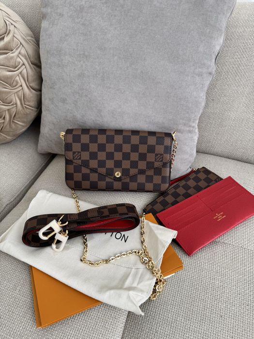 Сумка Louis Vuitton Felicie Pochette Brown шкіра | коричнева