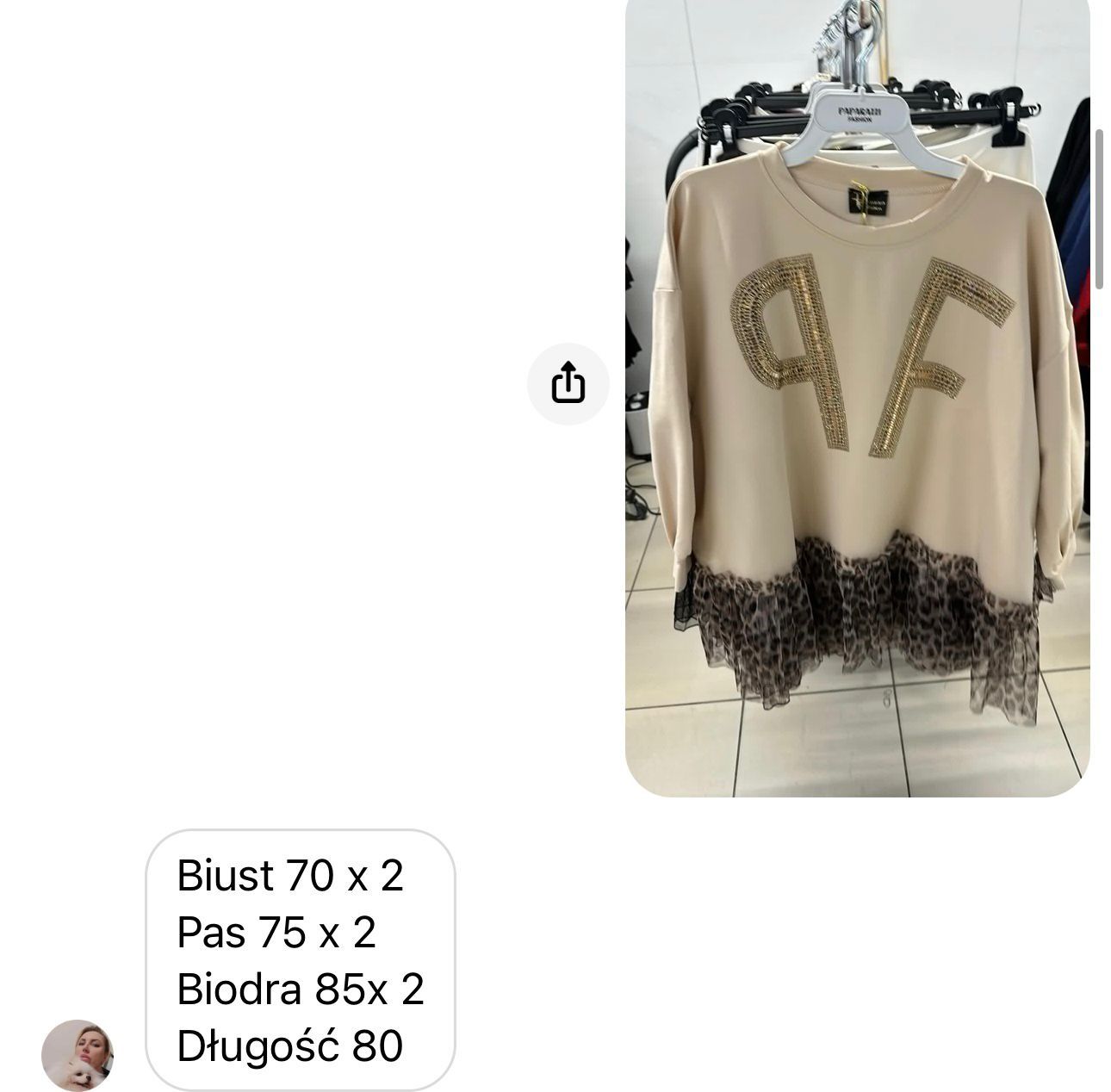 Elegancka tunika beżowa logo paparazzi fashion