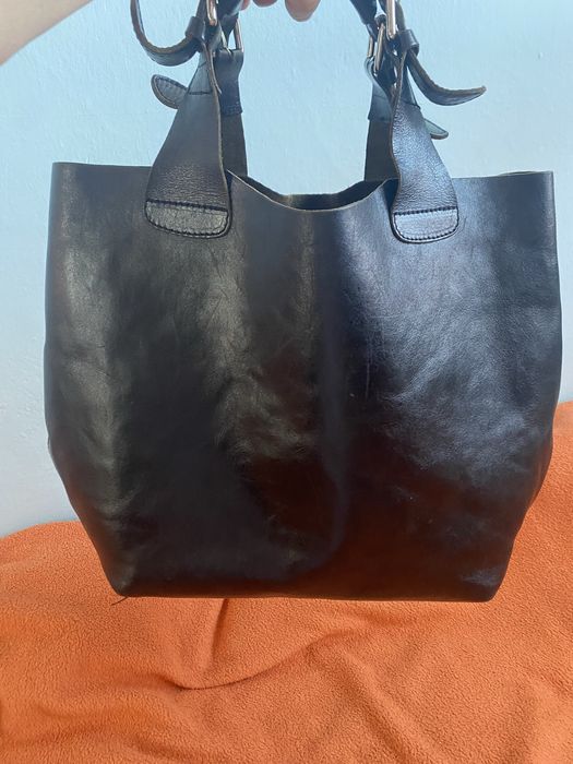 Torba skóra duża czarna