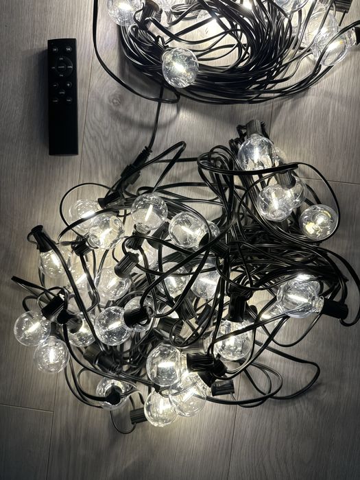 Girlanda Świetlna Zewnętrzna 74 żarówki 60 metrów Wodoodporna