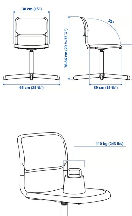 Cadeira giratoria SMÄLLEN [Ikea] como nova.
