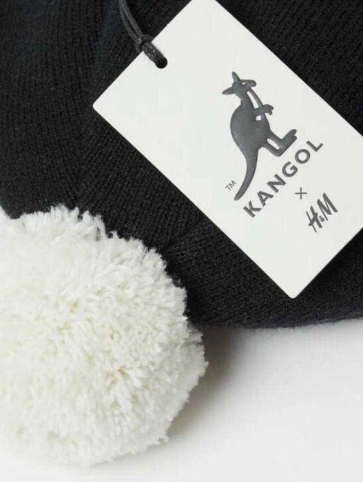 Kangol женская шапка H&M теплая черная