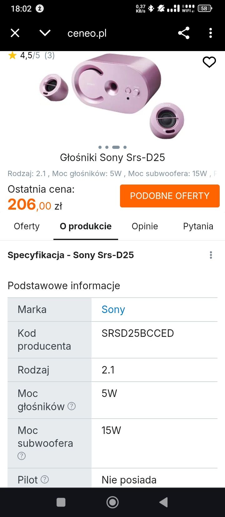 Głośniki Sony Srs-D25
Rod