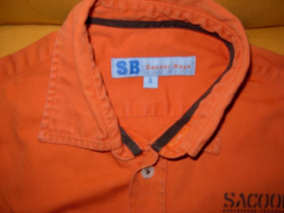 Camisa Sacoor Brothers Laranja + T'shirt River Hoods Branca 6 anos