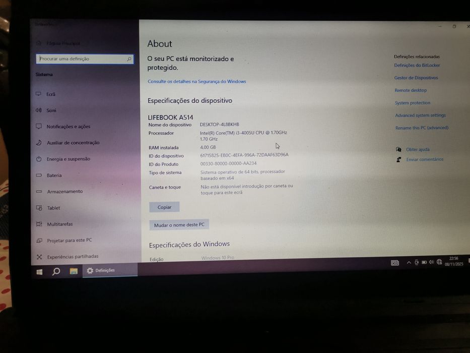 Portátil Fujitsu I3