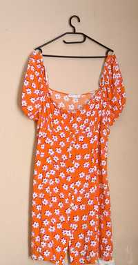 Pomarańczowa sukienka hiszpanka 48 Primark