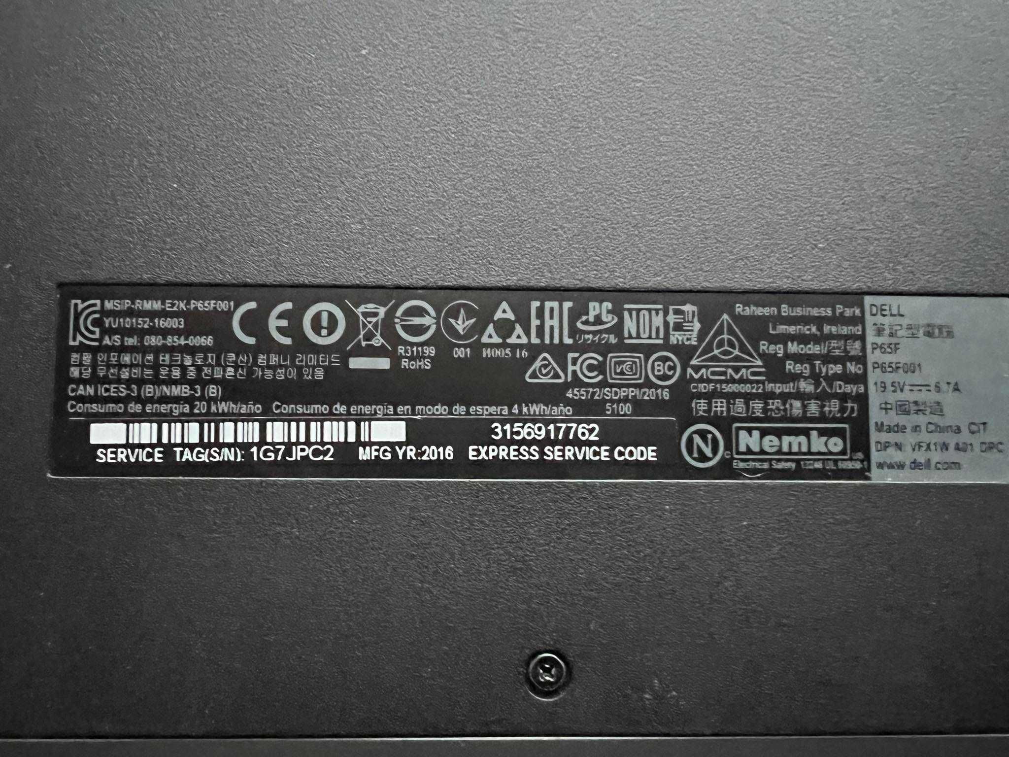 Gamingowy laptop DELL Inspiron 15 Gaming 7566 i7 1TB 16gb Ram GTX960M