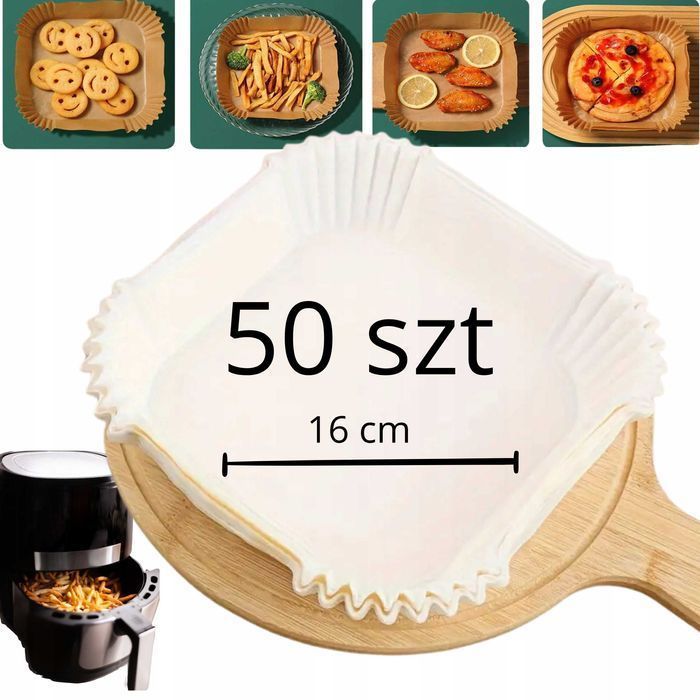 Wkład papierowy do frytkownicy beztłuszczowej Air fryer Kwadrat 50szt