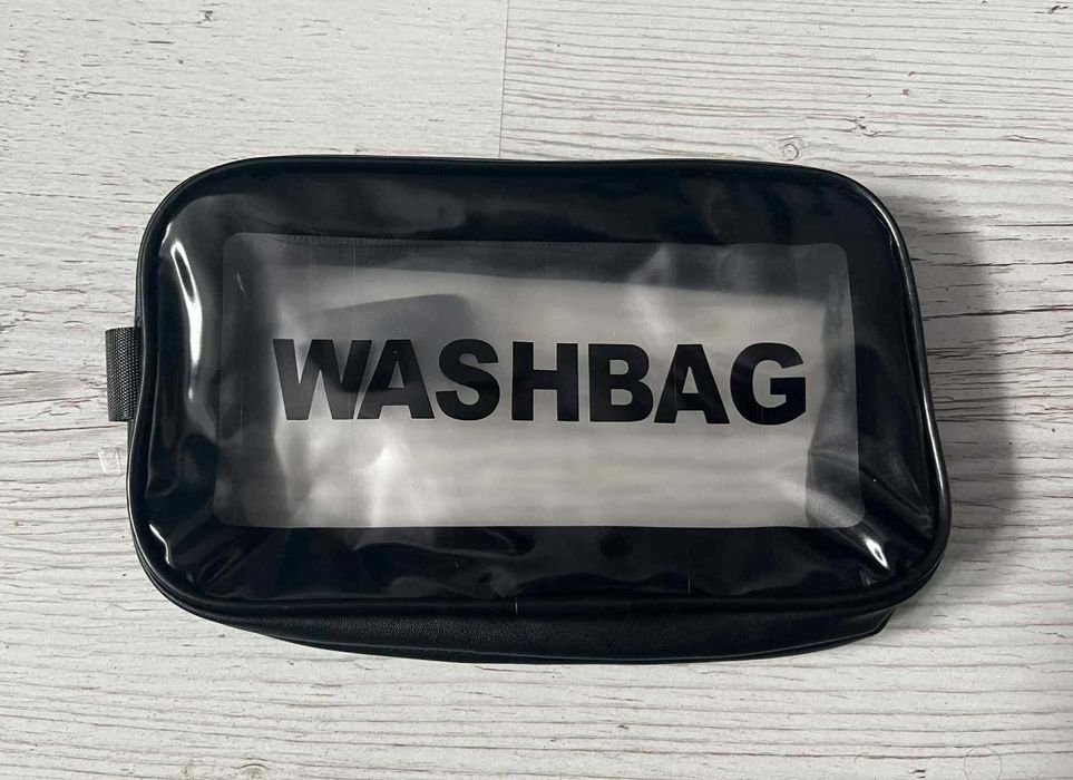 Czarno przezroczysta kosmetyczka torba do kąpieli damska (unisex)