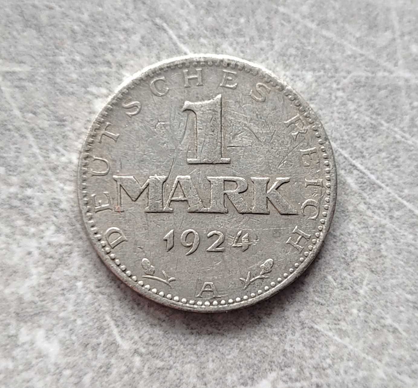 146) NIEMCY srebro - 1 Marka - 1924 r. - A