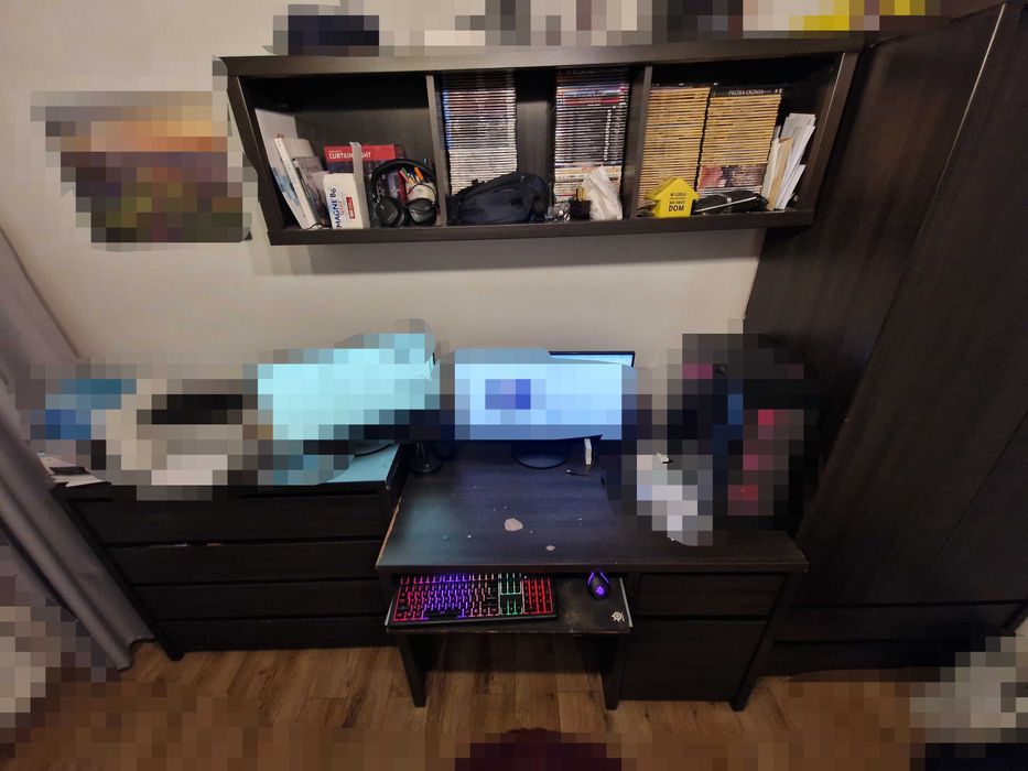 Zestaw mebli, meblościanka, szafa, komoda, biurko